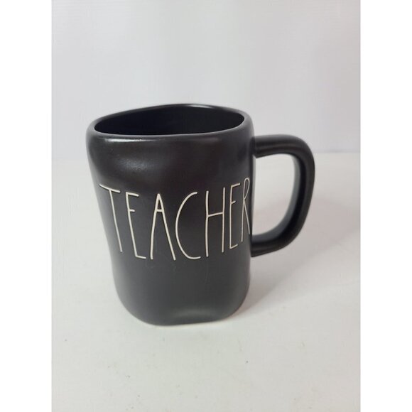 RAE Dunn Artisan Collection Black Teacher Mug - Picture 1 of 8